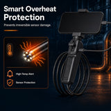 Articulating Borescope with 6mm Semi-Rigid Inspection Camera, 1M Endoscope with Rotatable Display, Adjustable LED Lights, Photo & Video Recording for Engine, Pipeline, and Mechanical Inspection | Lewiirobxx