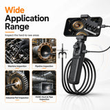 Articulating Borescope with 6mm Semi-Rigid Inspection Camera, 1M Endoscope with Rotatable Display, Adjustable LED Lights, Photo & Video Recording for Engine, Pipeline, and Mechanical Inspection | Lewiirobxx