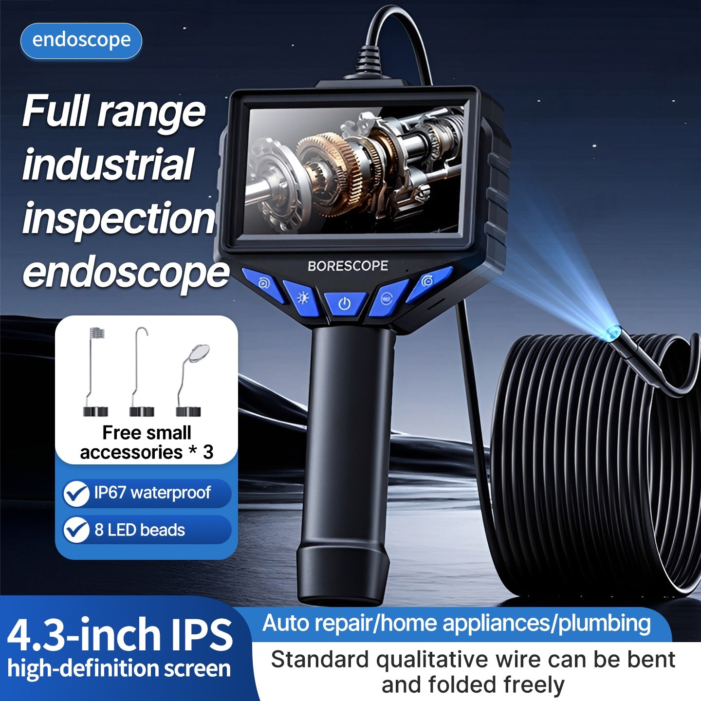 A168 leweishi Single lens industrial endoscope 8mm 01