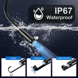 Endoscope Camera with Light 8mm 1920P HD Borescope Inspection Camera for Android & iPhone, Semi-Rigid Snake Cable with 8 LEDs, Waterproof for Sewer Pipe Automotive Inspection