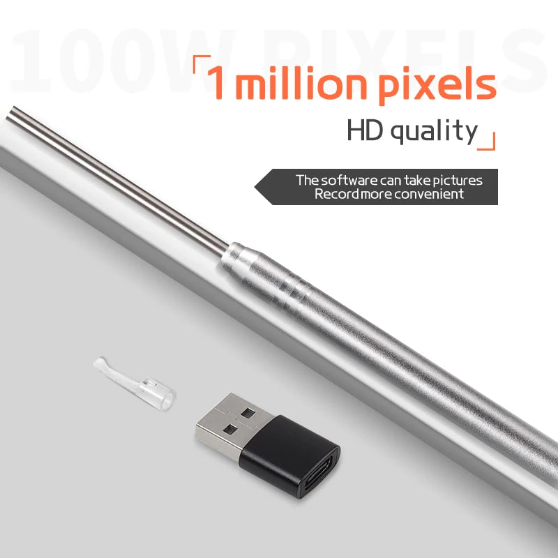Otoscope Camera 3.3mm 1 Million Pixels Inspection Video Ear Wax Removal Tool Ear Endoscope