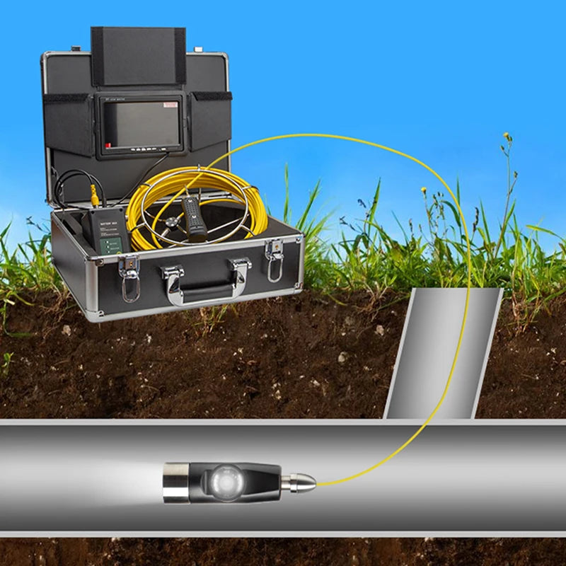 7 Inch Hd Endoscopic Camera Portable Led Light Source for Endoscope Double Lens Endoscope Camera Sewer Crawler Camera