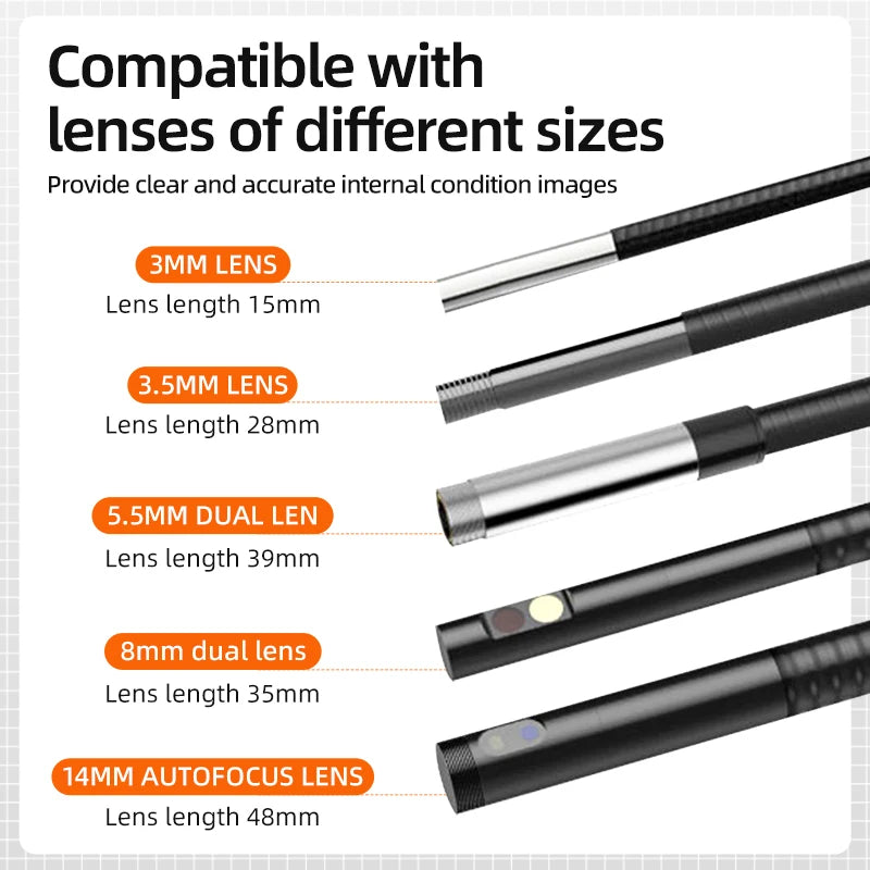 Inspection Digital Borescope Camera HD Quality Video Endoscope Flexible Borescope 5inch Monitor Industrial Endoscope