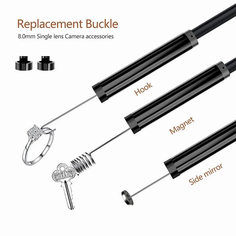 IP68 Waterproof LEDs 2600mAh For Car 2.4 In IPS Screen Industrial Endoscope Camera HD1080P Pipe Sewer Inspection Borescope