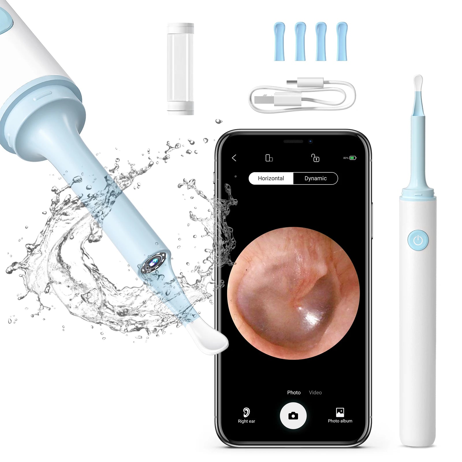 3.9mm Usb Rechargeable Earwax Remover Electric ear wax removal tool with endoscope and camera