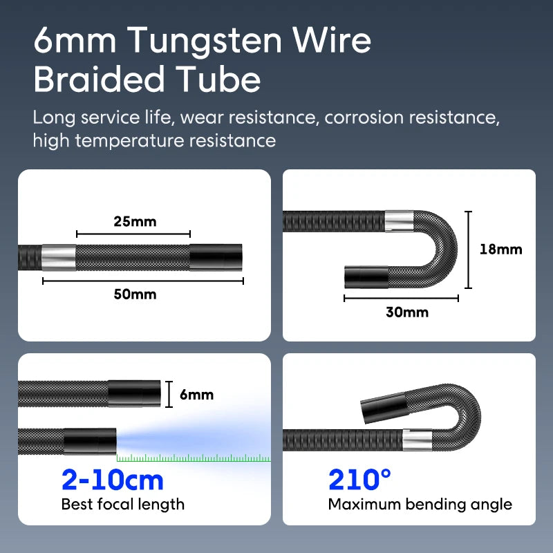 Factory 5inch Large Screen IP67 Waterproof  6mm1m Professional Industrial Endoscope Tool Industrial Video Endoscope