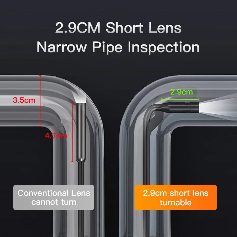 4.3'' LCD Endoscope Camera with Light Handheld Borescope IP67 Waterproof Snake Camera Sewer Inspection Camera for Car Pipe