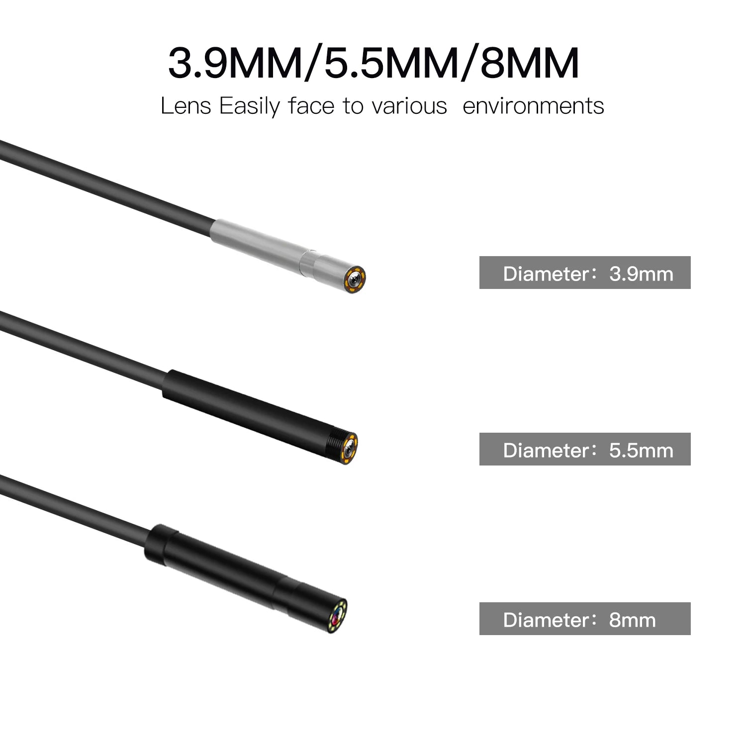Factory Automotive Tests Digital Industrial Equipment Borescope Camera with Light Endoscope Pipe Inspection Borescope Camera