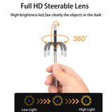 Industrial Videoscope360 Degrees Articulating Videoscope 4.0mm 6.0mm 720p 8LEDs Multi Function 1M 4.5 Inch Industrial Videoscope