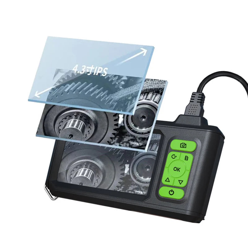 T31 dual three lens 7.9mm 5.5mm 4.3 inch Handheld borescope Industrial endoscope camera